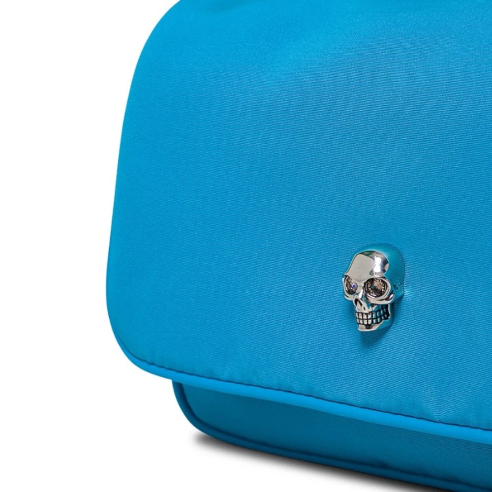 ALEXANDER MCQUEEN, Blue Skull Accent Crossbody Bag